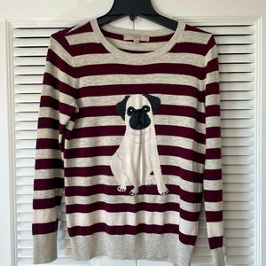 Loft Pug Sweater Size Small